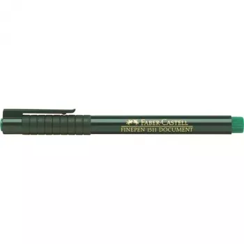 Fineliner Faber-Castell 151163 — grüne Tinte, schwarzer Schaft, runde Form, 1 Stück