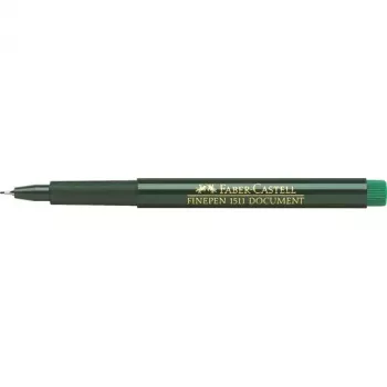 Fineliner Faber-Castell 151163 — grüne Tinte, schwarzer Schaft, runde Form, 1 Stück