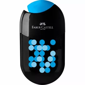 Faber-Castell 183535 Zweifarbiger Doppel-Bleistiftspitzer mit Behälter, Display mit 18 Stück