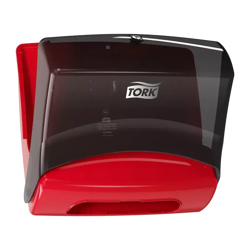 Papierhandtuchspender Tork 654008 — wandmontiert, Breite 427 mm, Tiefe 206 mm, Höhe 394 mm, rot