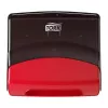 Papierhandtuchspender Tork 654008 — wandmontiert, Breite 427 mm, Tiefe 206 mm, Höhe 394 mm, rot
