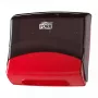 Papierhandtuchspender Tork 654008 — wandmontiert, Breite 427 mm, Tiefe 206 mm, Höhe 394 mm, rot
