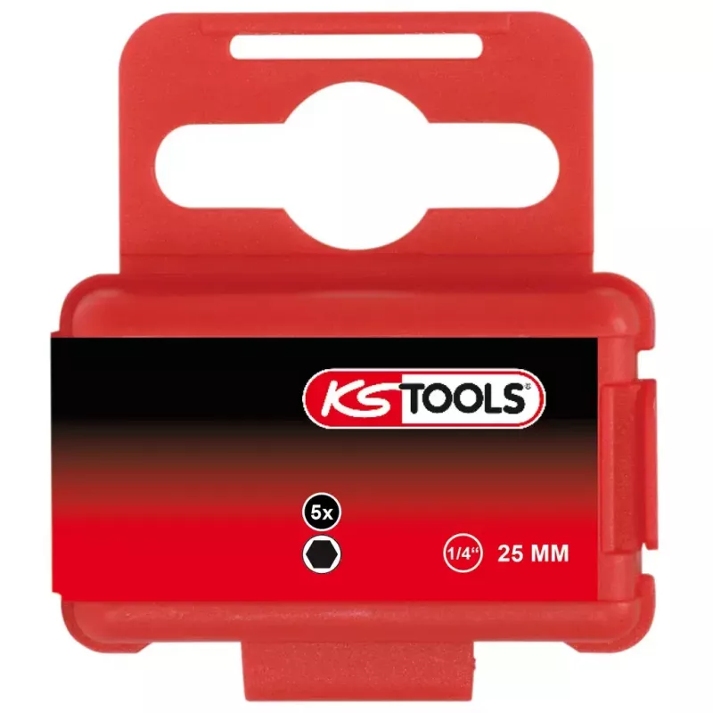 Schraubendreherbit KS Tools 911.7854 — Sechskant metrisch, Nickel, 25 mm, 1/4 Zoll Sechskantschaft (25,4×4 mm)
