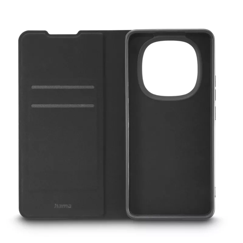 Folio-Handyhülle HAMA Daily Protect für Redmi Note 15 (6,77 Zoll) — Schwarz, 2 Kartenfächer, Aufsteller