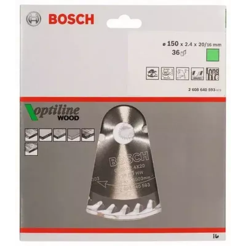 Kreissägeblatt Bosch 2 608 640 593 15 cm Holz