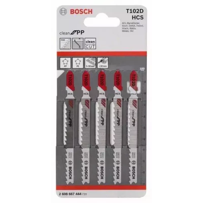 Stichsägeblatt Bosch T 102 D Kunststoffprofil 4 mm Zahnabstand