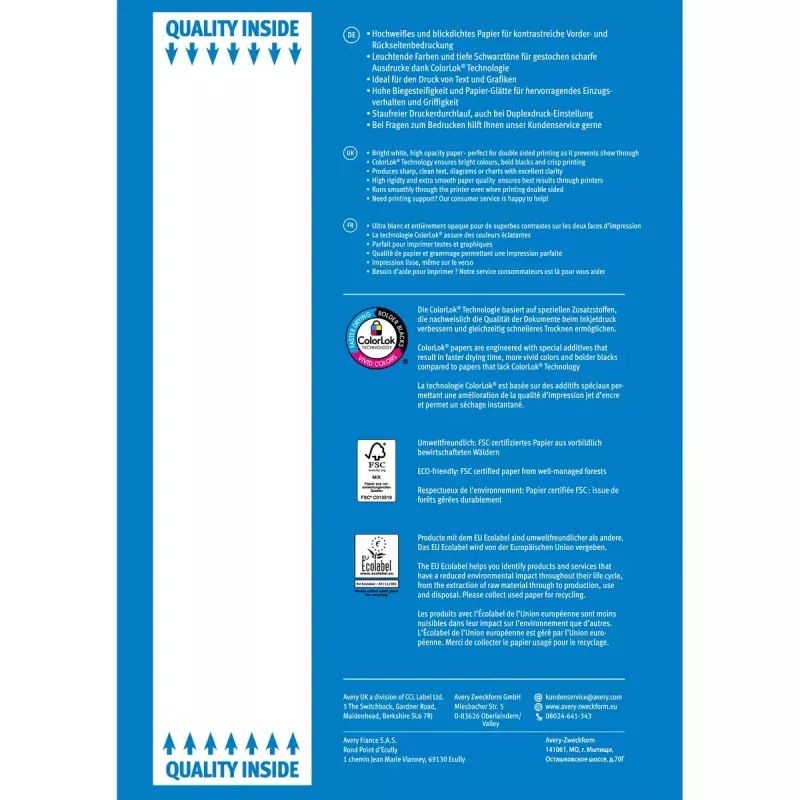 Druckerpapier A4 Avery 90 g/m² 500 Blatt