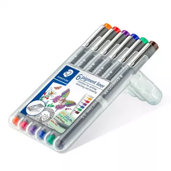 Staedtler Pigment Liner 308 Fineliner, 0,5 mm, 6er-Etui