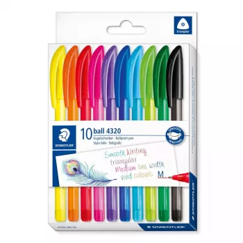 Clip-on einziehbarer Kugelschreiber Staedtler Ball 4320 Mehrfarbig 10 Stück