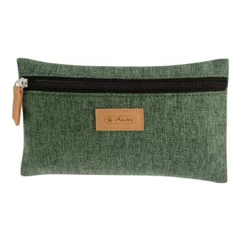 Weiches Federmäppchen Herlitz GREENline Polyester Grün Grau 210x15x123 mm