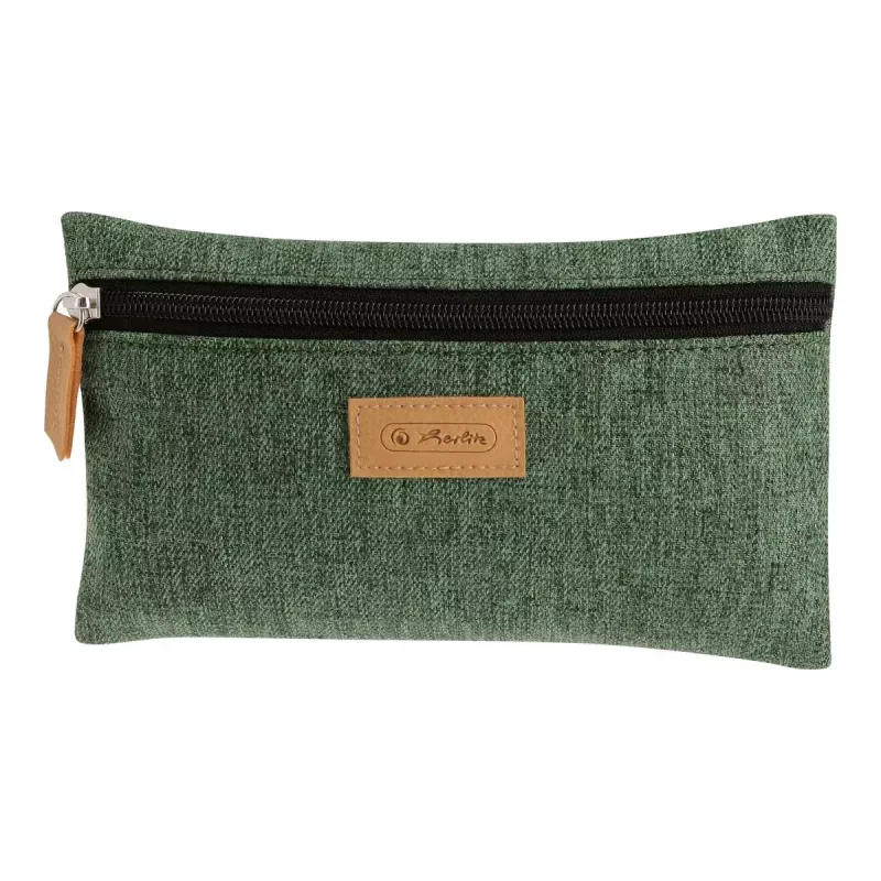 Weiches Federmäppchen Herlitz GREENline Polyester Grün Grau 210x15x123 mm