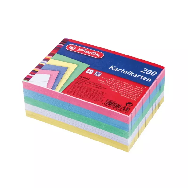 Karteikarten Herlitz 50019373 Blau Rosa Rosenrot