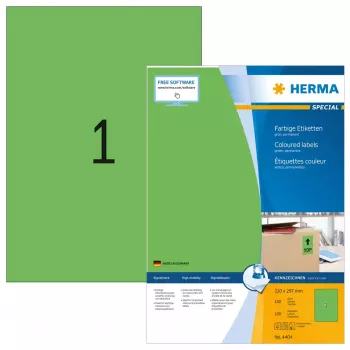 Selbstklebende Druckeretiketten HERMA Farbige Etiketten A4 210x297 mm grün Papier matt 100 Stück