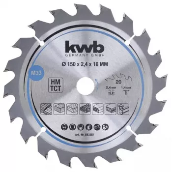 Kreissägeblatt KWB 583357 15 cm für Hartholz Sperrholz Weichholz