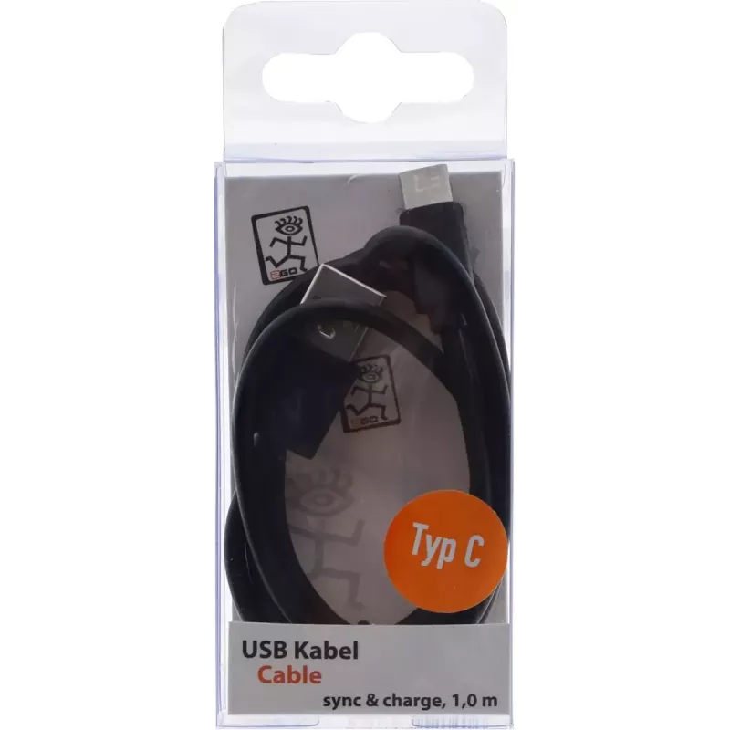 USB-Kabel 2GO 795782 1m USB B USB C Schwarz USB 3.2 Gen 1