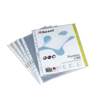 Rexel Premium A4 Klarsichthüllen oben offen transparent (100), Legal, Transparent, Polypropylen (PP), Hochformat, 0,08 mm, 255 mm