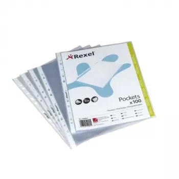 Rexel Premium A4 Klarsichthüllen oben offen transparent (100), Legal, Transparent, Polypropylen (PP), Hochformat, 0,08 mm, 255 mm