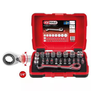Steckschlüsselsatz KS Tools 918.3050 31 Köpfe Chrom-Vanadium-Stahl