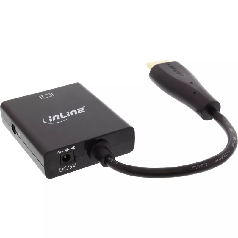 InLine Konverter HDMI auf VGA mit Audio-Eingang HDMI-Ausgang VGA und Stereo-Audio