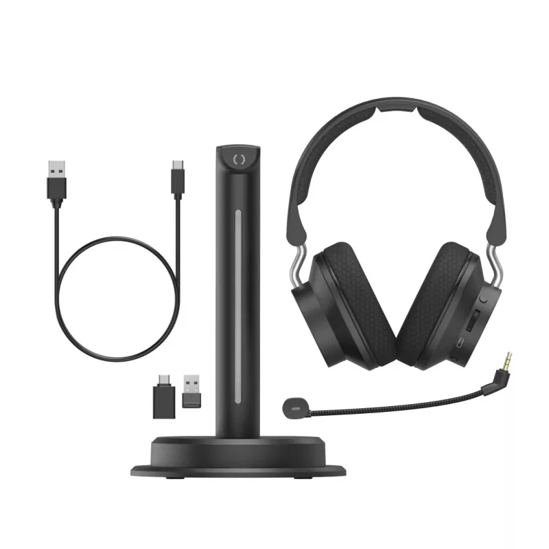 Hama BT-900 Headset Kabelgebunden & Kabellos Head-band Büro/Callcenter USB Typ-C Bluetooth Ladestation Schwarz