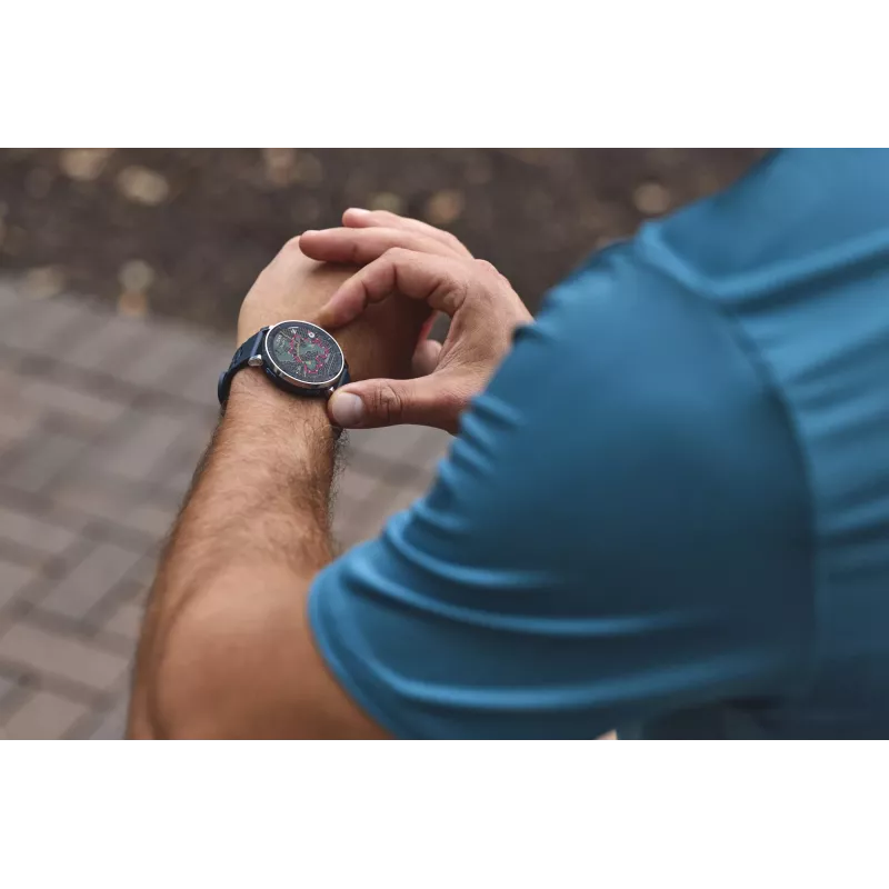 Smartwatch Amazfit W2558GL2N — 1,32 Zoll (3,35 cm) AMOLED 466×466 px, GPS, 365 mAh, Silikonarmband (blau)