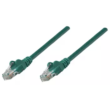 Intellinet Netzwerk-Patchkabel, Cat6, 2m, Grün, Kupfer, U/UTP, PVC, RJ45, vergoldete Kontakte, rastnasenschutz, Knickschutz, lebenslange Garantie