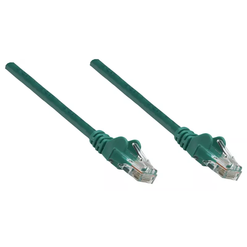 Intellinet Netzwerk-Patchkabel, Cat6, 2m, Grün, Kupfer, U/UTP, PVC, RJ45, vergoldete Kontakte, rastnasenschutz, Knickschutz, lebenslange Garantie