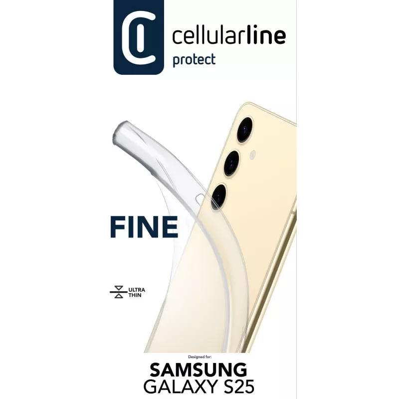Cellularline Fine - Galaxy S25, Hülle, Samsung, Galaxy S25, 16,1 cm (6,36 Zoll), Transparent