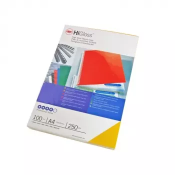 GBC Bindemappen HiGloss A4 250 g/m², A4, Karton, Schwarz, Glänzend, 250 g/m², 100 Stk.