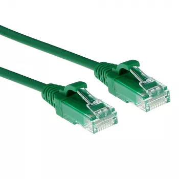 ACT Grün 0.5 Meter LSZH U/UTP CAT6 Slimline Patchkabel, rastnasenfrei, RJ45-Stecker