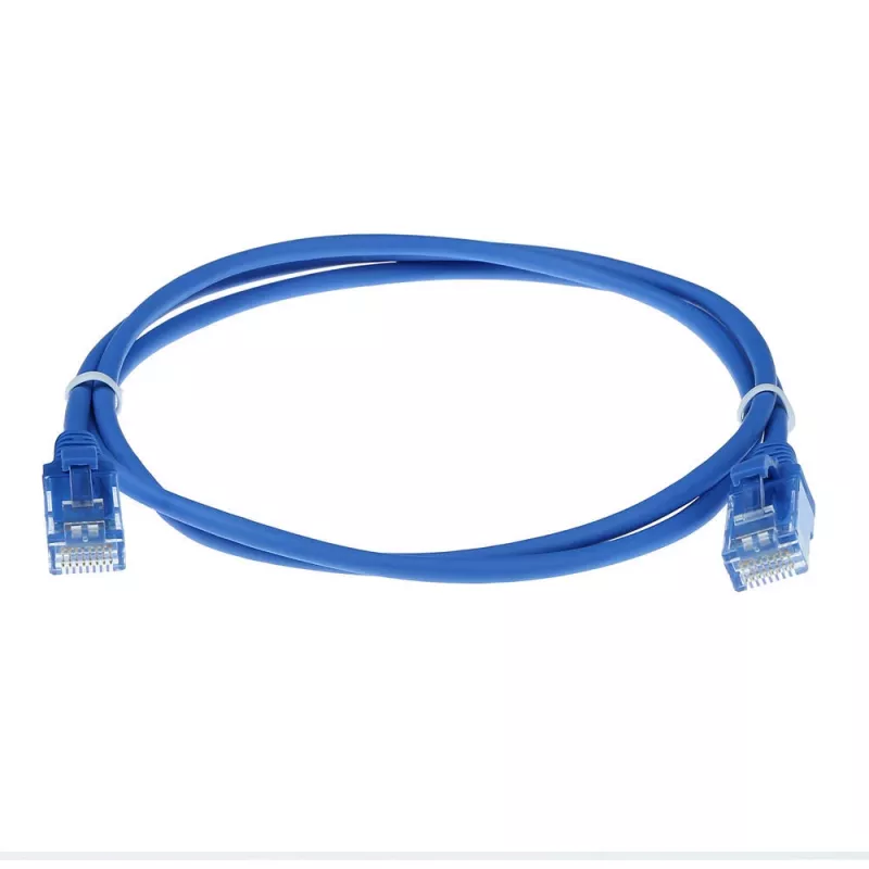 ACT Blau 10 Meter LSZH U/UTP CAT6 Datacenter-Slimline-Patchkabel mit rastnasenfreien RJ45-Steckern