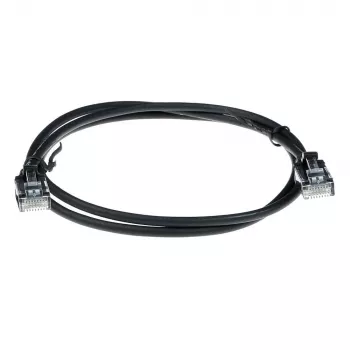 ACT Schwarz 10 Meter LSZH U/UTP CAT6 Rechenzentrums-Slimline-Patchkabel mit Durchrastschutz und RJ45-Steckern