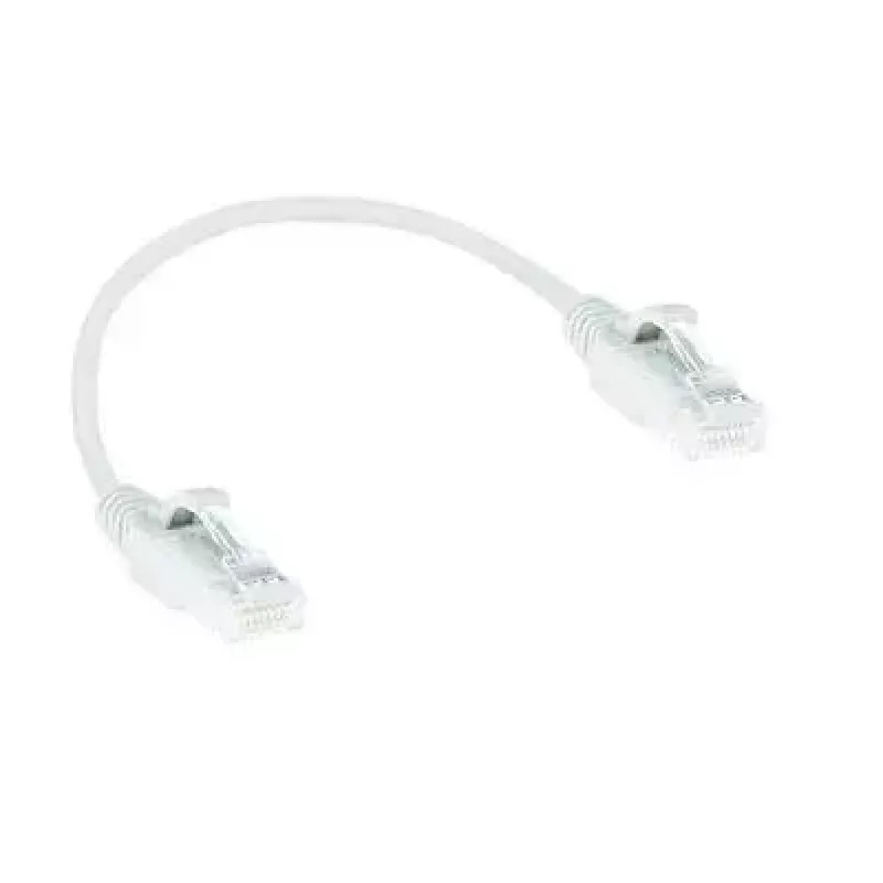 ACT Weiß 0,25 m LSZH U/UTP CAT6 Rechenzentrums-Slimline-Patchkabel rastnasenschutz mit RJ45-Steckern