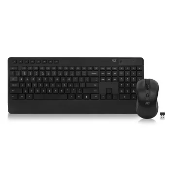 ACT kabelloses Tastatur-Maus-Set (Qwerty), leiser Klick, umweltfreundlich, aus recycelten Materialien