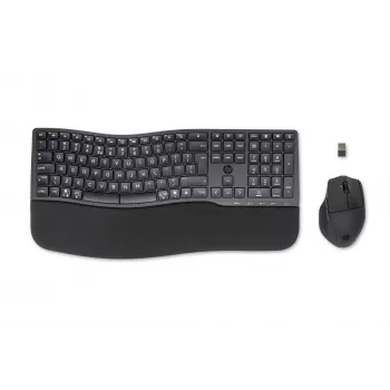 HP 680 Comfort Dual-Mode Tastatur-Maus-Set, Full-Size (100%), Kabellos, RF Wireless + Bluetooth, QWERTY, Schwarz, Maus enthalten