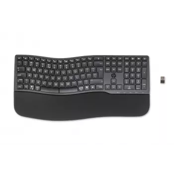 HP 680 Comfort Dual-Mode-Tastatur, Volle Größe (100%), Kabellos, RF Wireless + Bluetooth, QWERTY, Schwarz