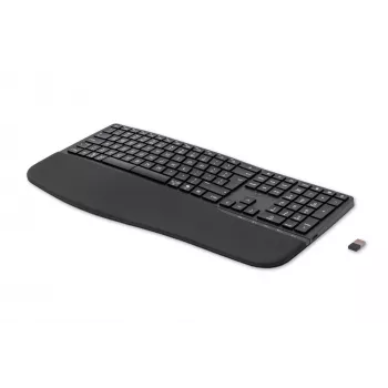 HP 680 Comfort Dual-Mode-Tastatur, Volle Größe (100%), Kabellos, RF Wireless + Bluetooth, QWERTY, Schwarz
