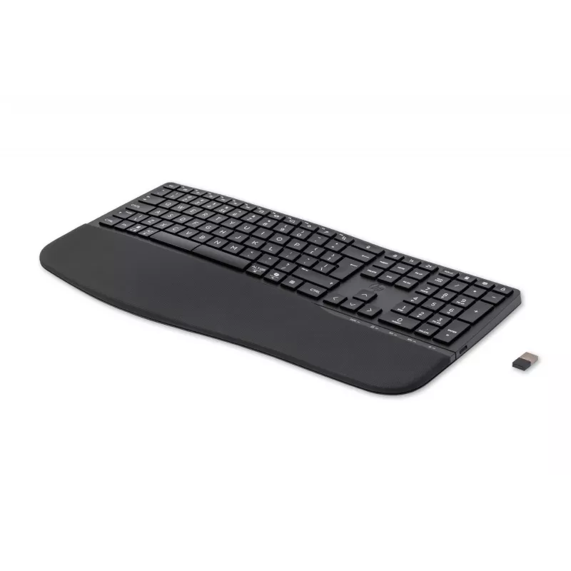 HP 680 Comfort Dual-Mode-Tastatur, Volle Größe (100%), Kabellos, RF Wireless + Bluetooth, QWERTY, Schwarz