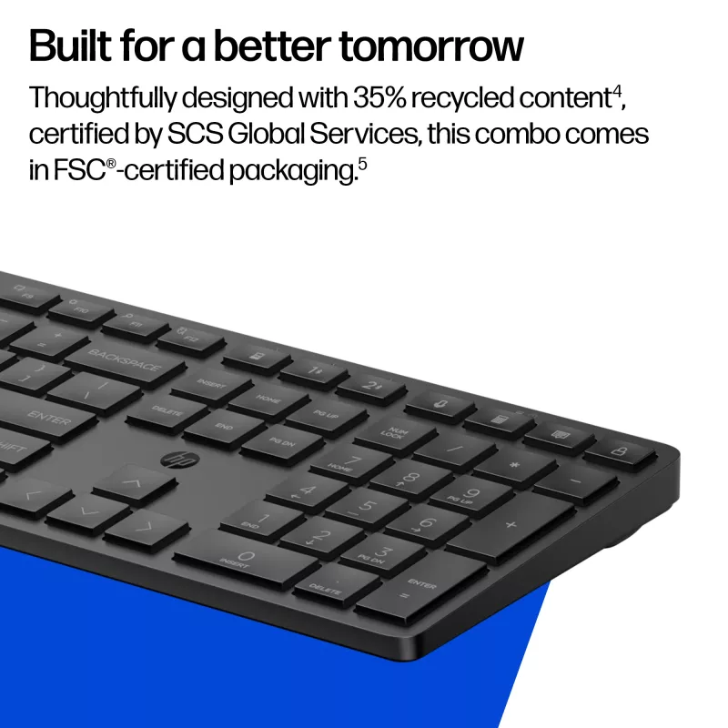Tastatur-Maus-Set KINGSTON 490C — kabellose Full-Size-Tastatur (RF + Bluetooth), schwarz, inklusive Maus