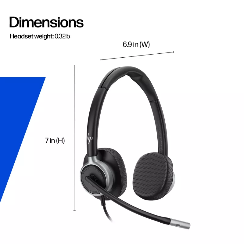 Kabelgebundenes Stereo-USB-Headset HP Poly Mission 625 — ohrumschließend, 147 g, USB-Anschluss (Bulk)