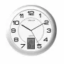 Wand-/Tischuhr Unilux 100340853 — Quarz, rund metallisch silber, Ø 31 cm, Batterie AA/AAA