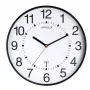 Atomare Wanduhr Unilux WAVE Rund Schwarz, 30 cm Durchmesser, Batterie AA, 1,5 V