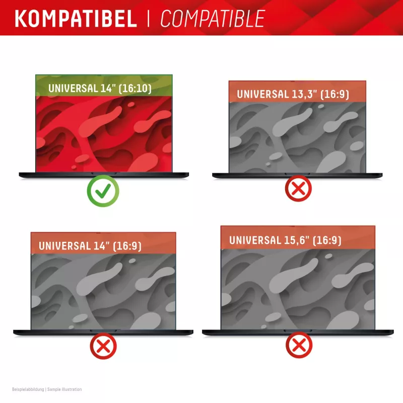 Displex PRIVACY SAFE abnehmbarer 2-Wege-Sichtschutzfilter für Laptop/Notebook (randlos) 14'' (16:10)