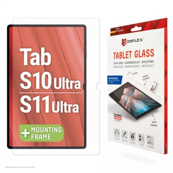 Displex Tablet Glas (9H) für Samsung Galaxy Tab S10 Ultra/S11 Ultra, Eco Montagerahmen, unzerbrechlich