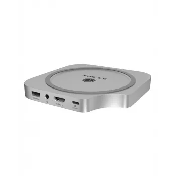 ICY BOX 7-in-1 USB Type-C DockingStation mit M.2 NVMe-Slot, SSD, Speicherkarte, M.2, 4 TB, USB 3.2 Gen 2 (3.1 Gen 2) Type-C, Silber, Aluminium