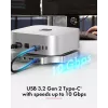 ICY BOX 7-in-1 USB Type-C DockingStation mit M.2 NVMe-Slot, SSD, Speicherkarte, M.2, 4 TB, USB 3.2 Gen 2 (3.1 Gen 2) Type-C, Silber, Aluminium