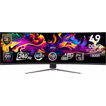 MSI MPG 491CQPX QD-OLED Computermonitor 124,5 cm (49 Zoll) 5120 x 1440 Pixel Dual QHD Schwarz