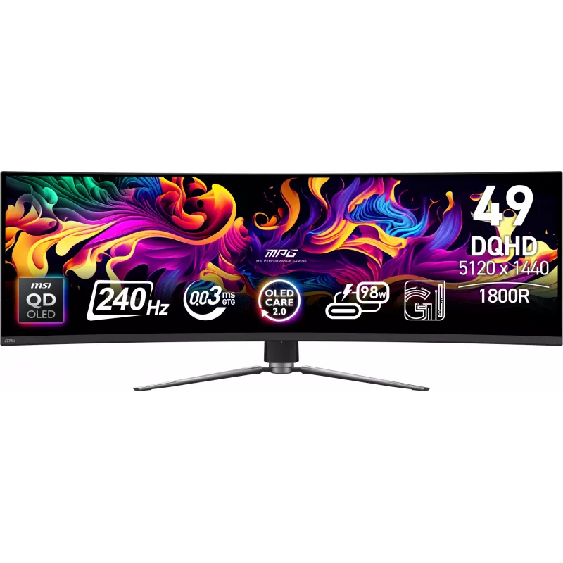 MSI MPG 491CQPX QD-OLED Computermonitor 124,5 cm (49 Zoll) 5120 x 1440 Pixel Dual QHD Schwarz
