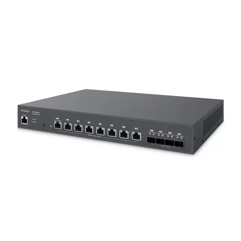 EnGenius Cloud Managed Switch 8-Port 2.5GbE 4xSFP+ L2+ 13i, Managed, L2+, 2.5G Ethernet (100/1000/2500), Vollduplex, Rack-Einbau