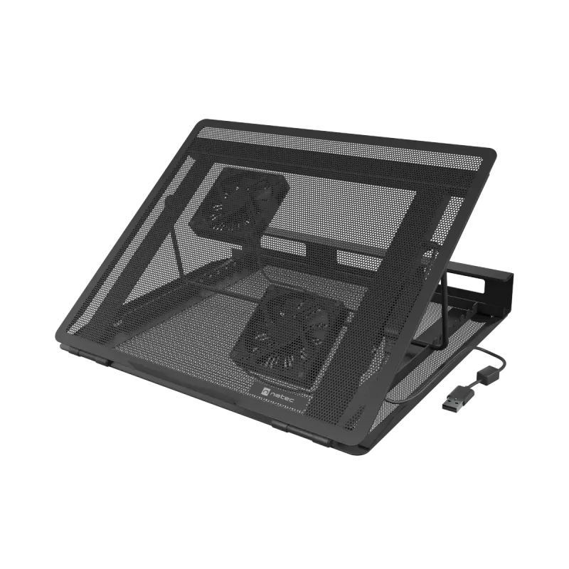 Laptop-Kühler NATEC Tern 2 Plus — 2 Lüfter, für Laptops bis 17,3 Zoll, schwarz